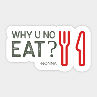 Why U No Eat? Sticker